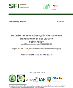 Heino Polley, Technische Unterstützung für die nationale Waldinventur in der Ukraine, Freiburg, 2023