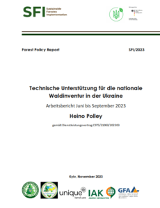 Heino Polley, Technische Unterstützung für die nationale Waldinventur in der Ukraine,  Arbeitsbericht Juni bis September 2023, Kyiv, 2023
