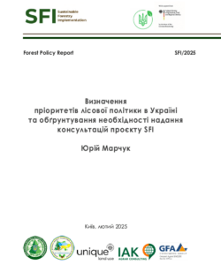 Юрій Марчук, Визначення  пріоритетів лісової політики в Україні  та обґрунтування необхідності надання консультацій проєкту SFI, Київ, 2025