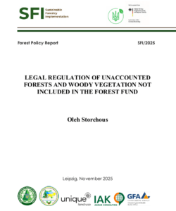 Oleh Storchous, Legal regulation of unaccounted forests and woody vegetation not included in the forest fund, Kyiv, 2025