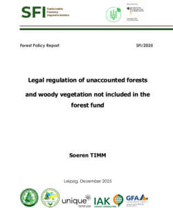 Soeren Timm, Legal regulation of unaccounted forests  and woody vegetation not included in the forest fund, Leipzig, 2025