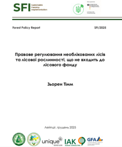 Зьорен Тімм, Правове регулювання необлікованих лісів та лісової рослинності, що не входить до лісового фонду, Лейпціг, 2025